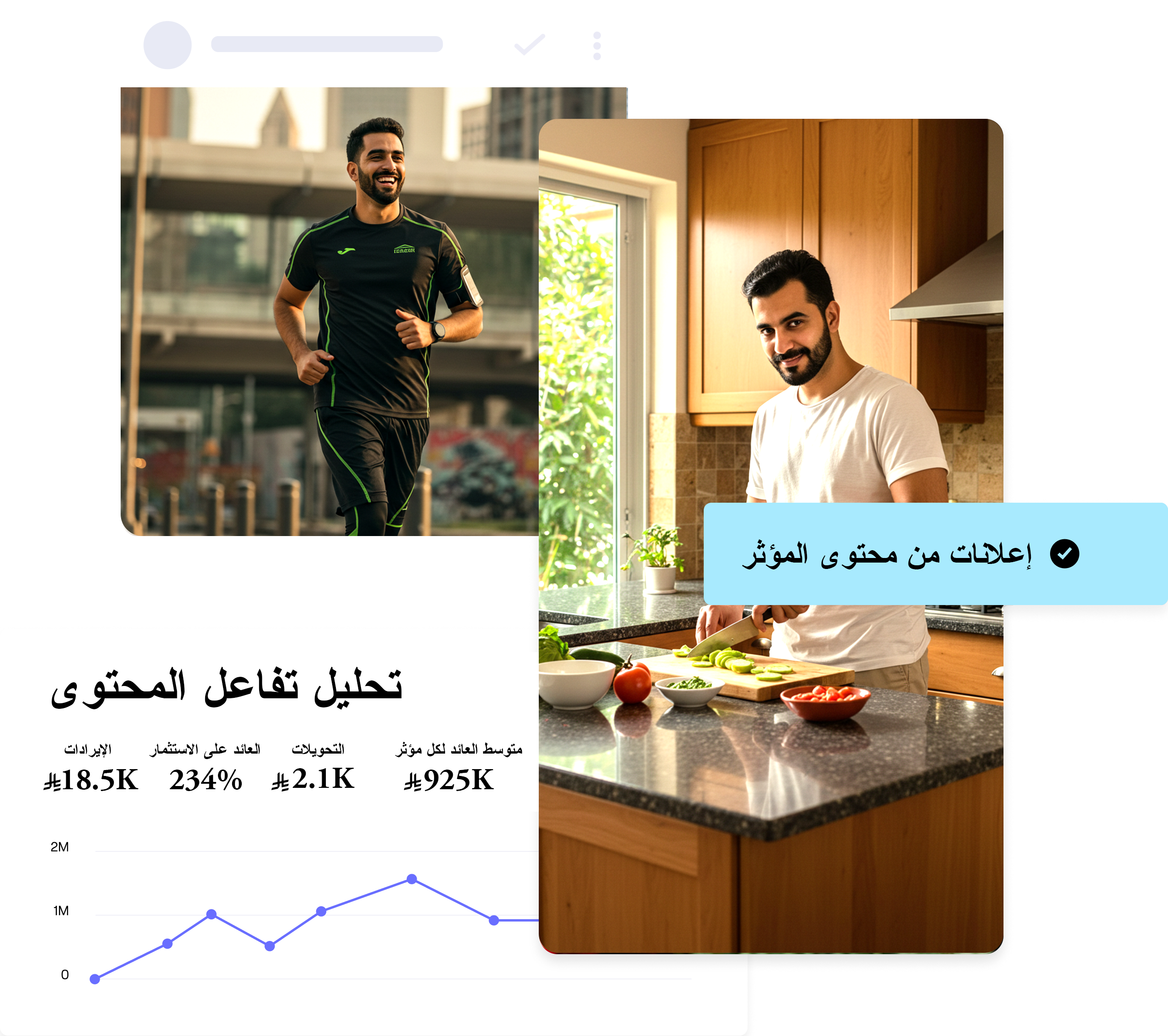 Stylized images of content and metrics in GRIN